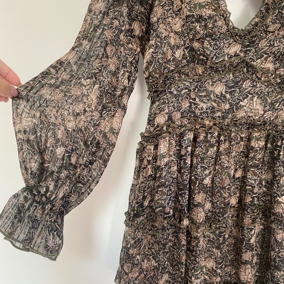 Honey Open Back Green and Black Print Dress - Picture 5 of 13